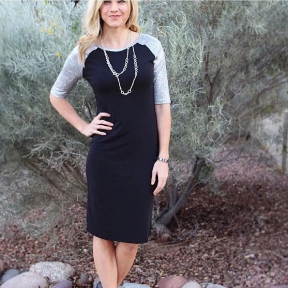 • LulaRoe • Elegant Julia Black Brown Shimmer XS